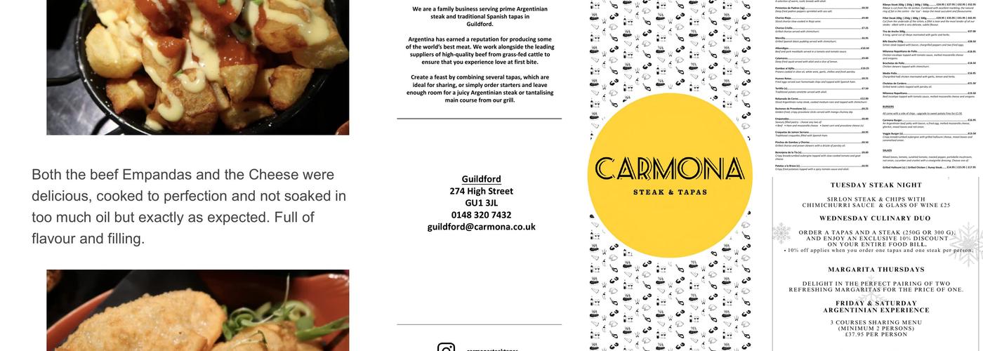 Carmona Steak & Tapas Menu