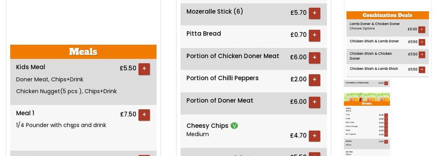 Diamond Kebab House Menu