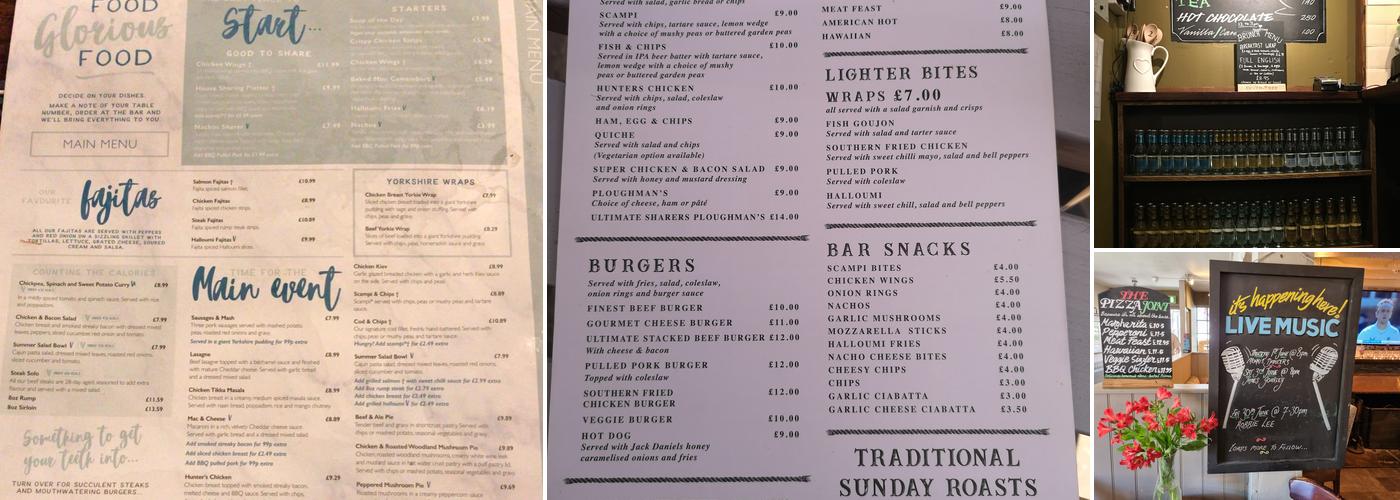 Anchor & Horseshoes Menu