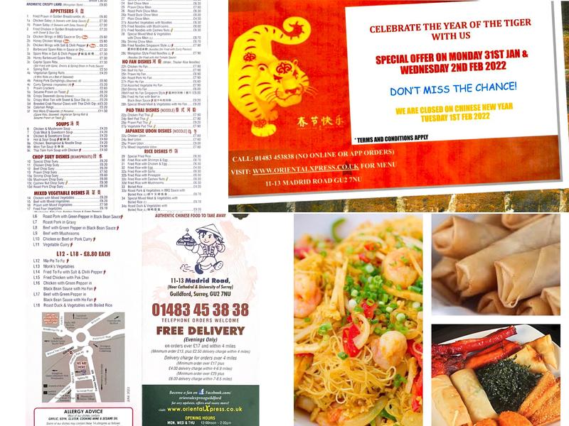 Oriental Express Menu