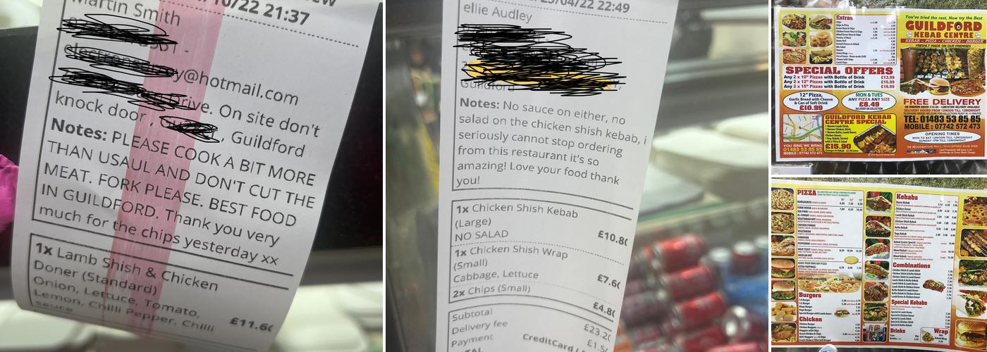 Guildford Kebab Centre Menu