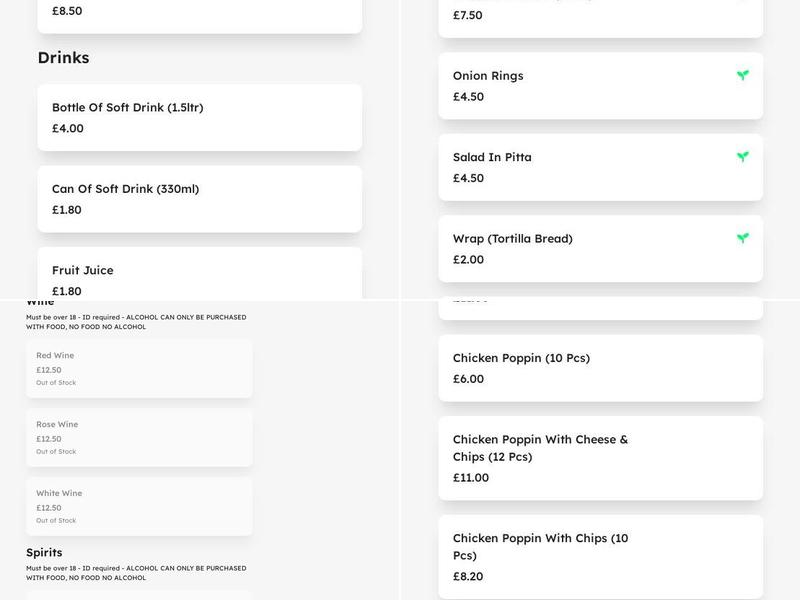 Guildford Charcoal Grill Menu