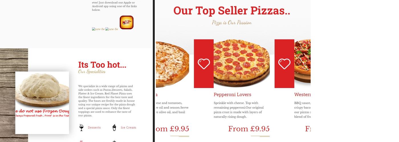 Red Planet Pizza JASMINE GARDEN Chinese Menu