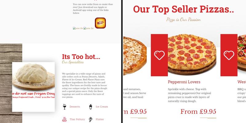 Red Planet Pizza JASMINE GARDEN Chinese Menu