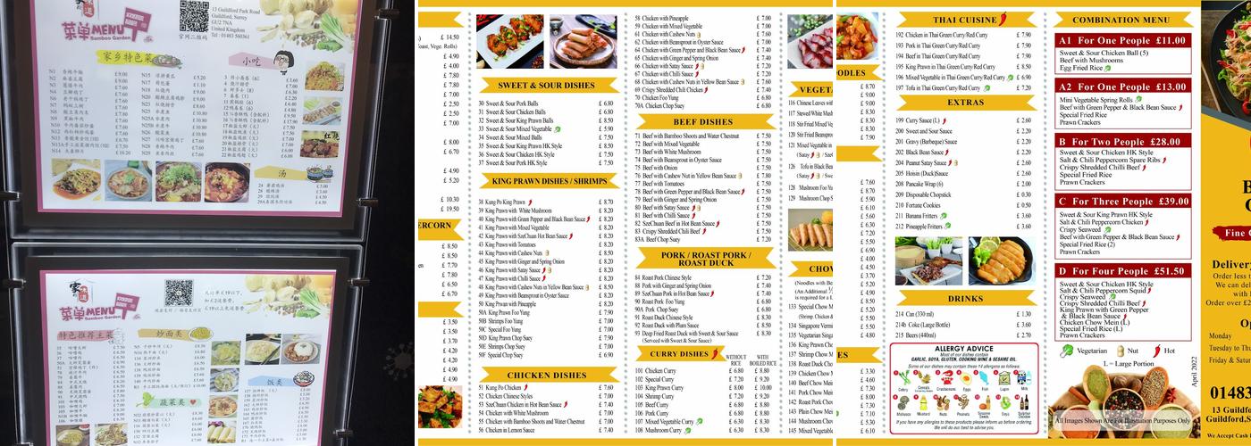 Bamboo Garden Menu