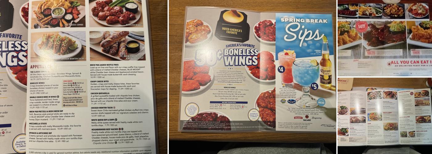 Applebee's Grill + Bar Menu