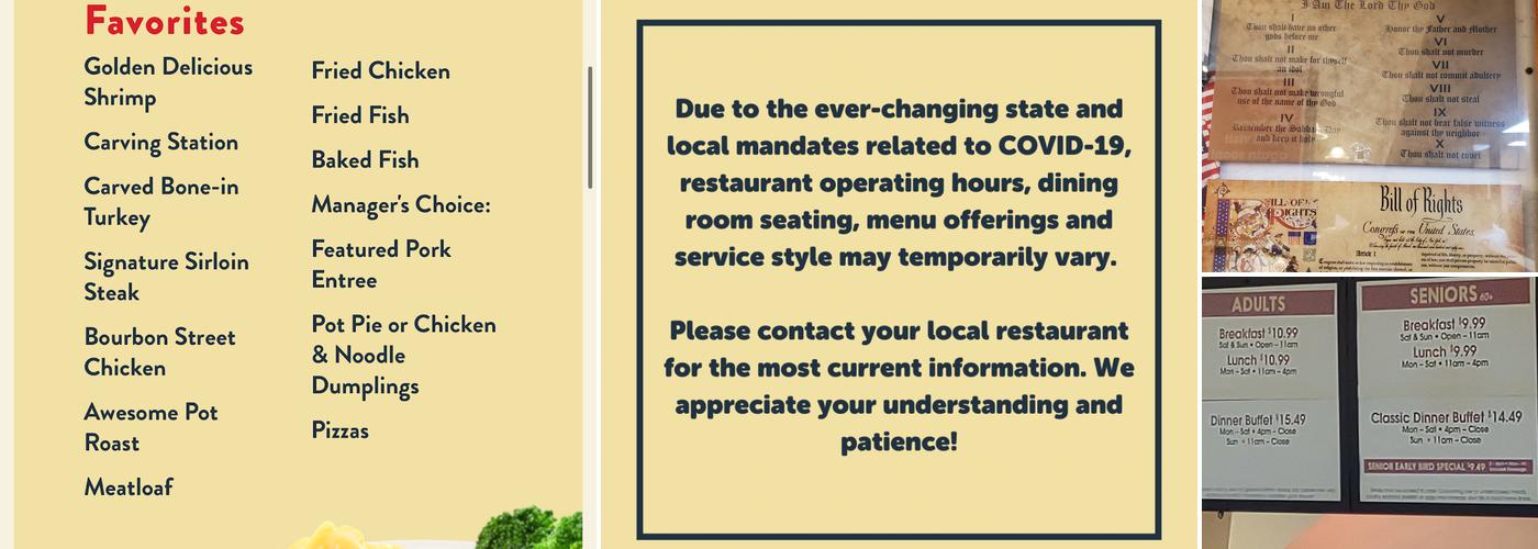 Golden Corral Buffet & Grill Menu