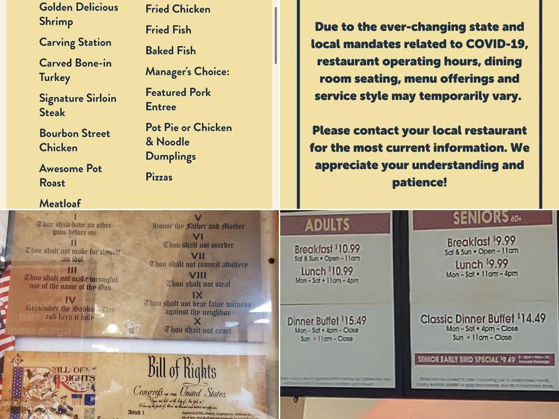 Golden Corral Buffet & Grill Menu