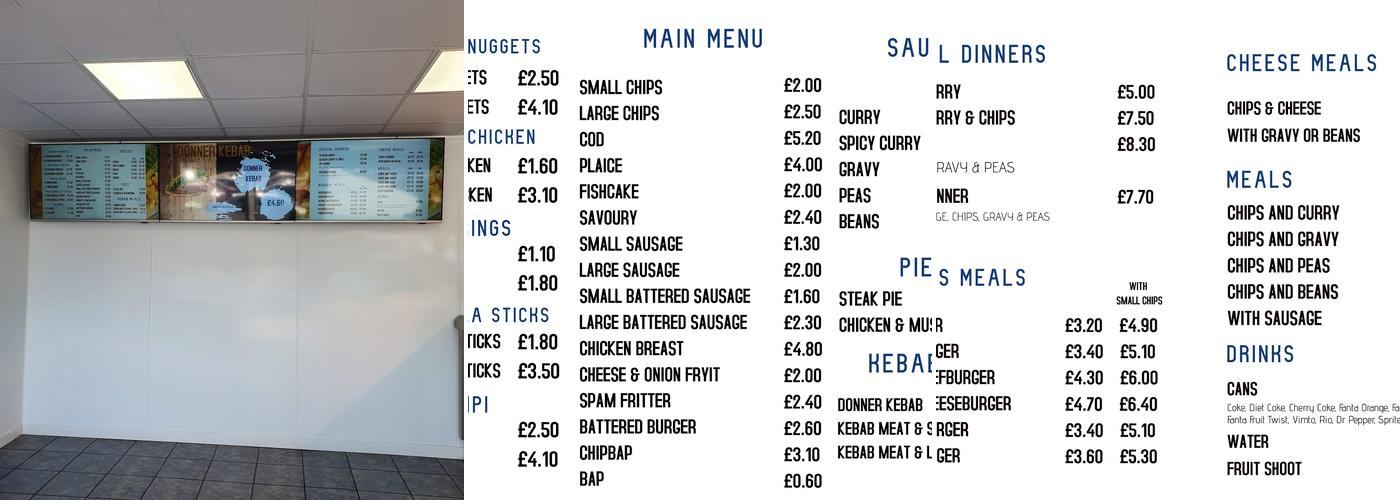 Gwersyllt Fish Bar Menu