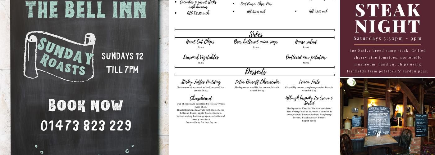 Bell Inn Kersey Menu