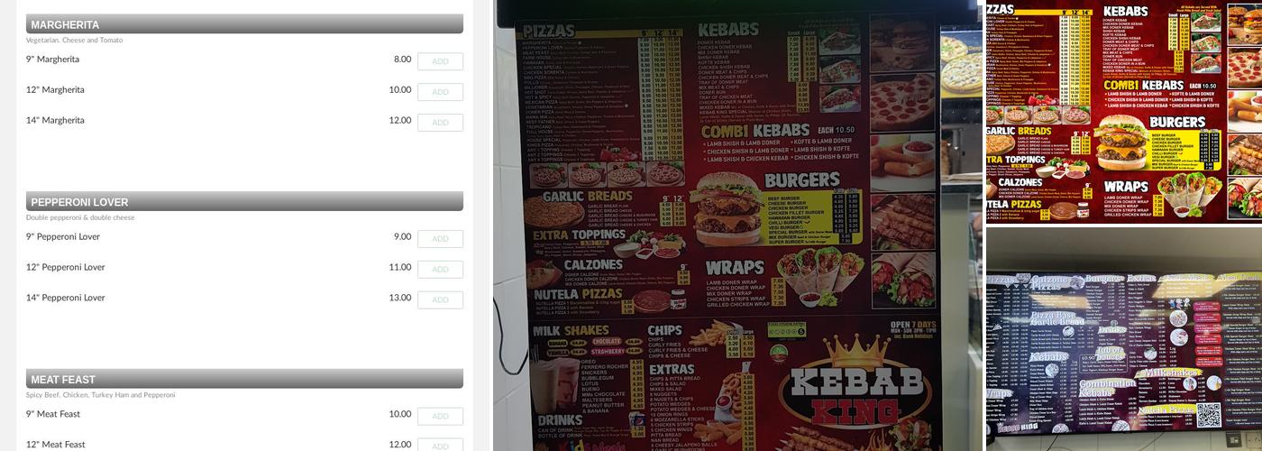 Kebab King Menu