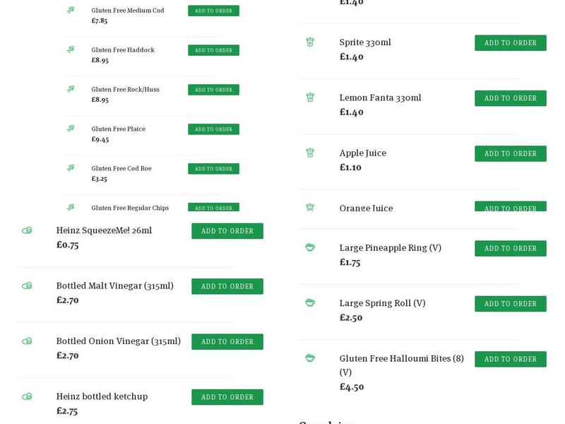 John's Fish Bar Menu