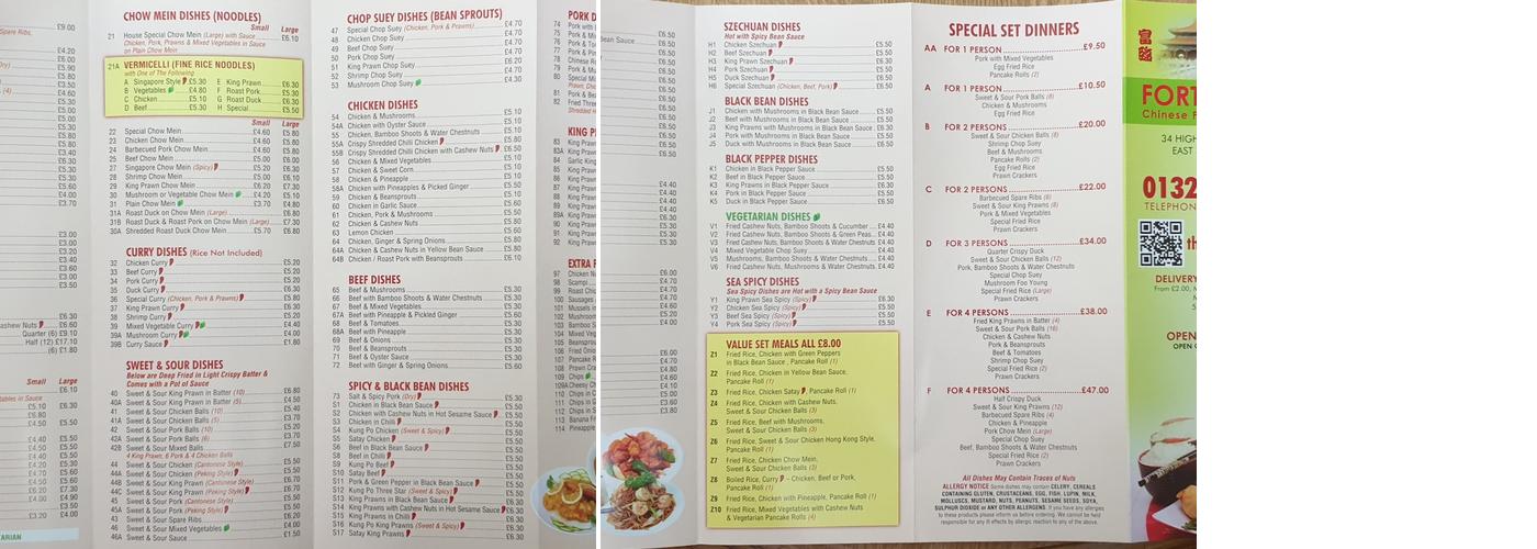 Fortune Inn Menu