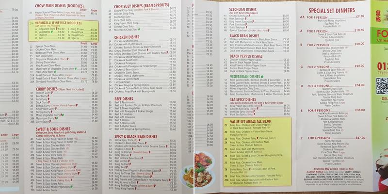 Fortune Inn Menu