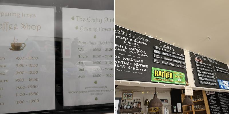 The Crafty Pint Menu