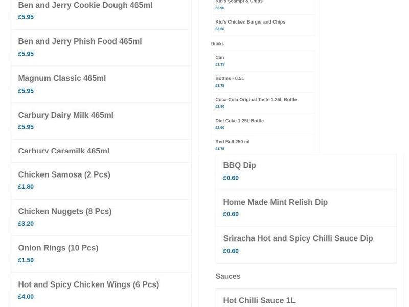 Howley Grange Fish Bar Menu