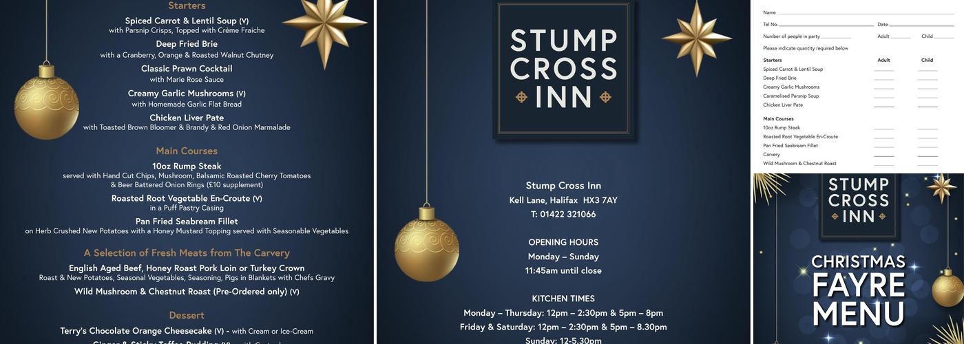 The Stump Cross Inn Menu