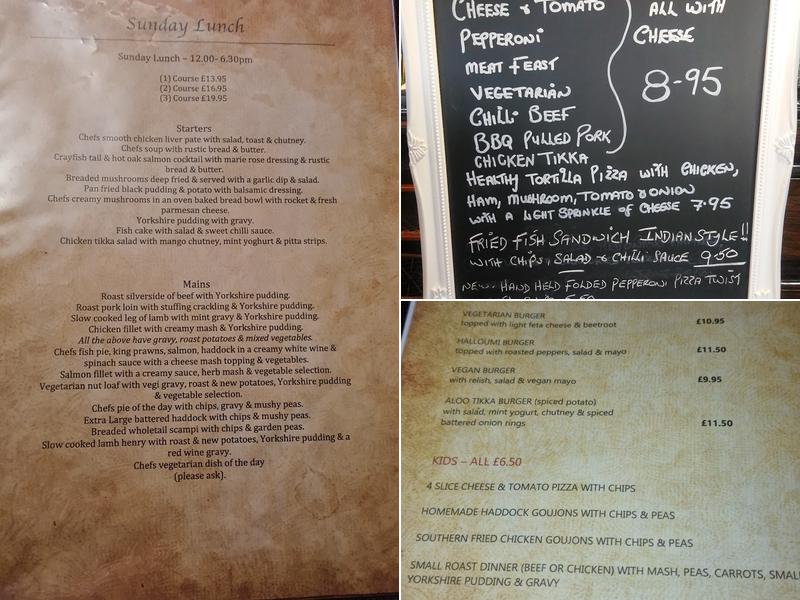 The Causeway Foot Menu
