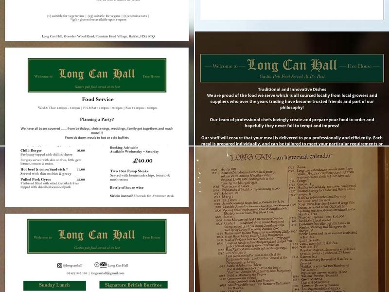 Long Can Hall Menu