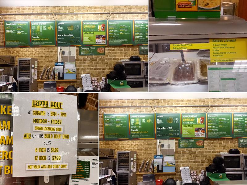 Subway Menu