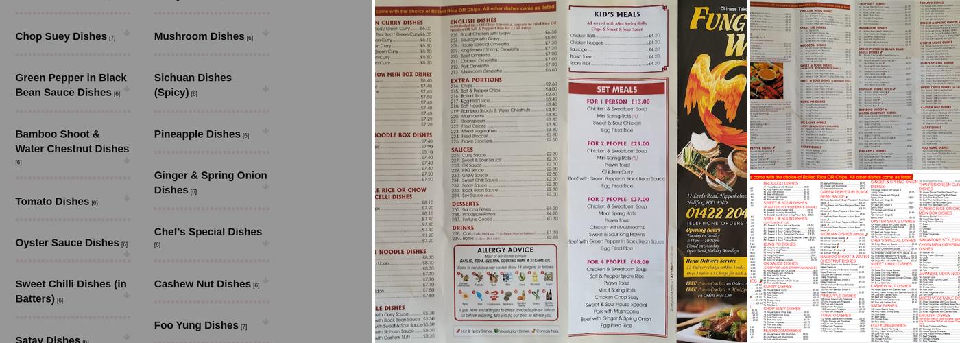 Fung Wong Menu