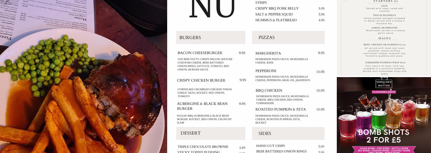 The new Shoulder Of Mutton shelf Menu