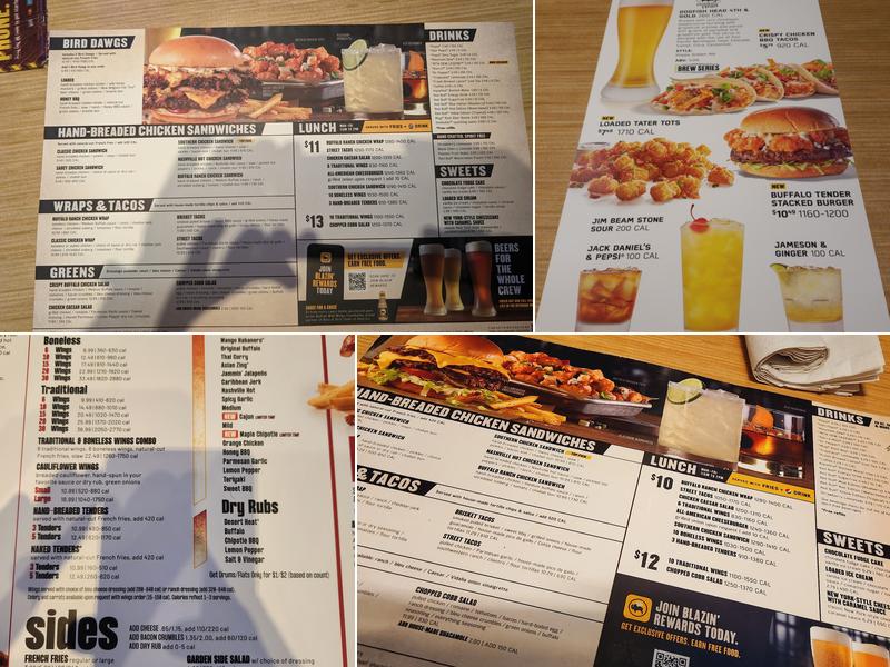 Buffalo Wild Wings Menu