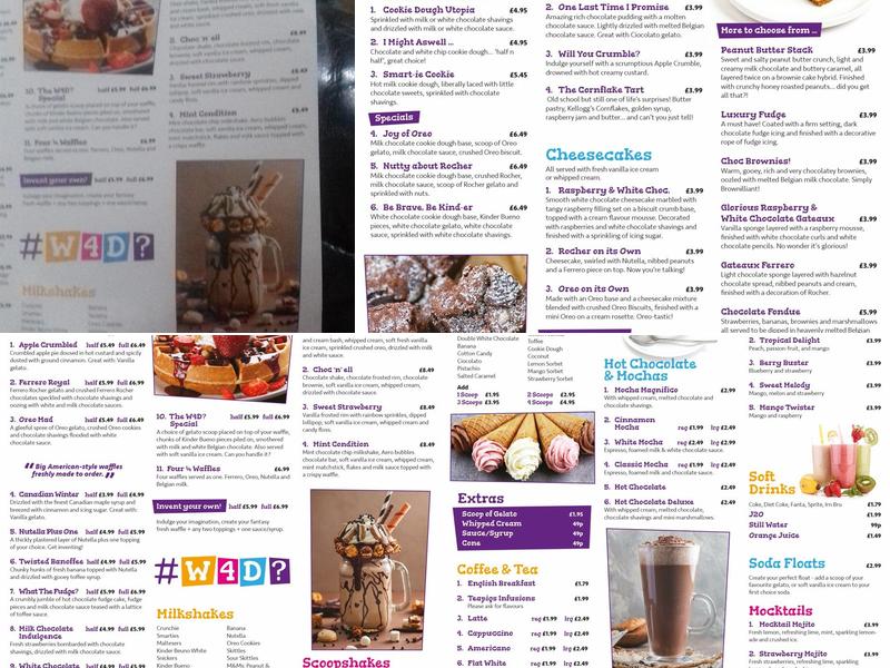 W4D? - What's4Dessert? Menu