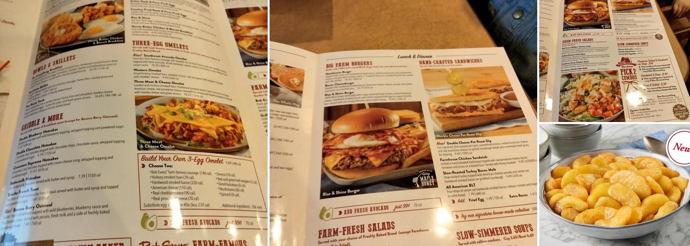 Bob Evans Menu