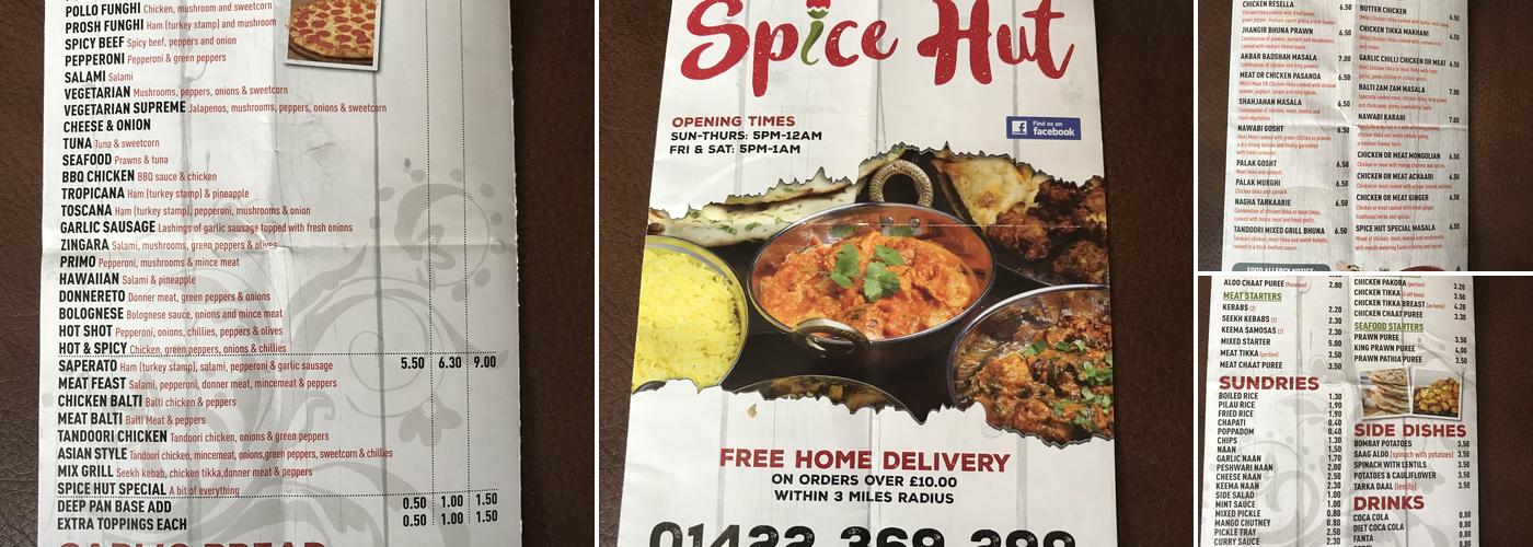 Highroad Well Spice Hut Menu