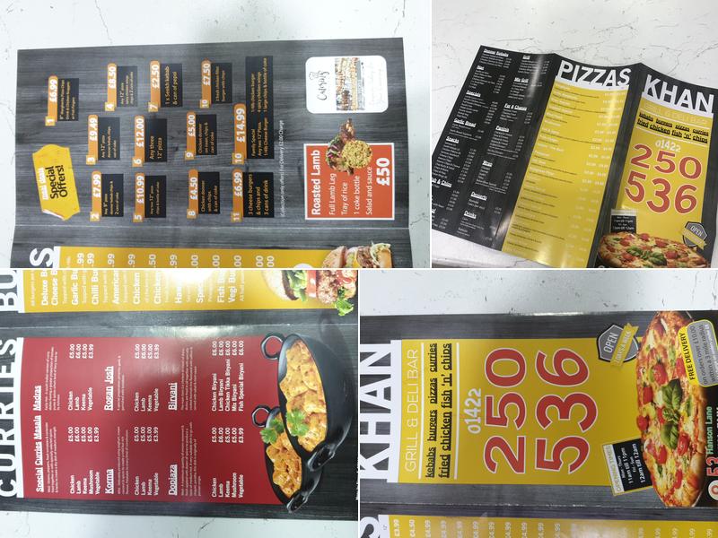 Khan’s Takeaway Menu