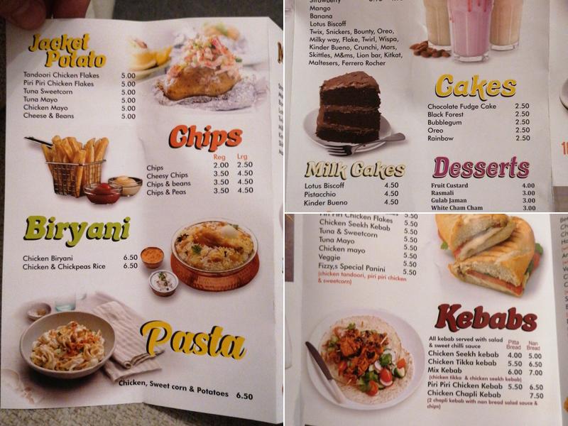 Fizzy's Deli and Desserts Menu