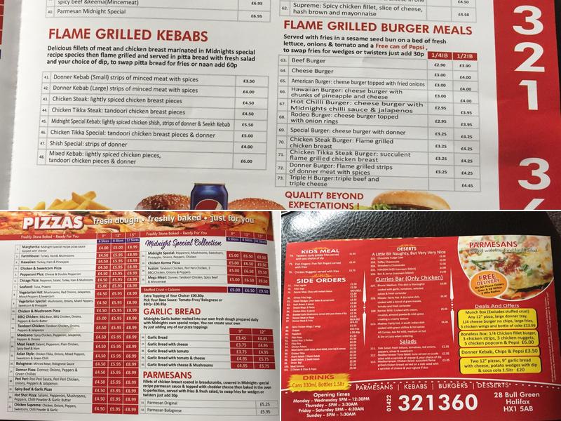 Midnight Express Menu