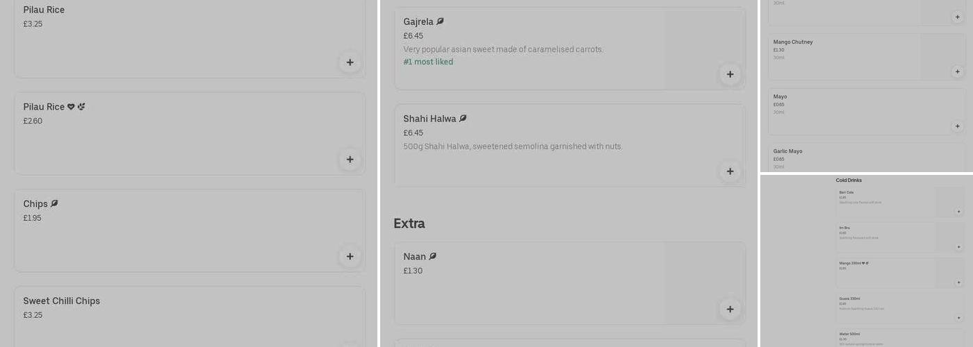 Amaans Takeaway Menu