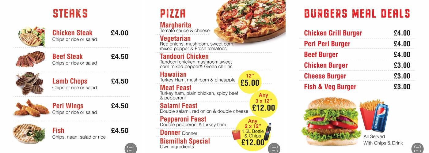 New B (Bismillah) Roti House & Fast food Menu