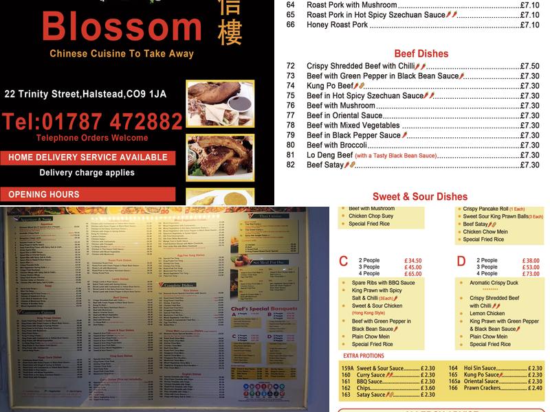 Blossom Chinese Menu