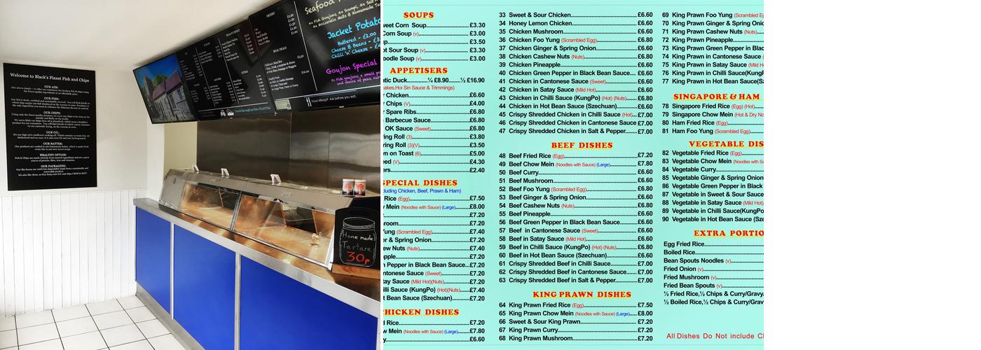 Black's Finest Fish & Chips Menu