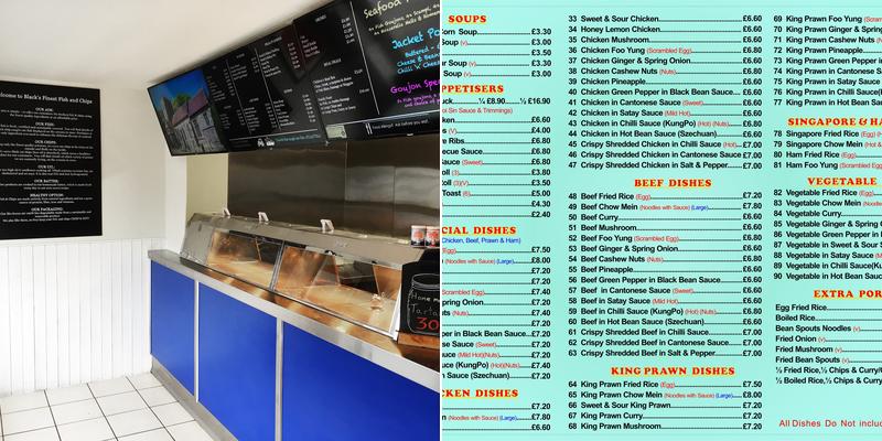 Black's Finest Fish & Chips Menu