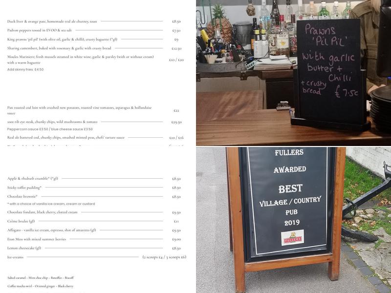 Ye Olde Whyte Harte Menu