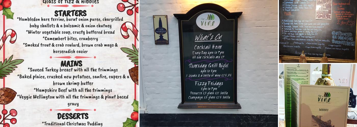 The Vine Hambledon Menu