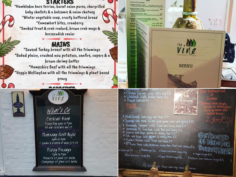 The Vine Hambledon Menu