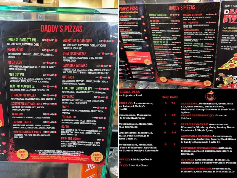 Pizza Daddy Menu