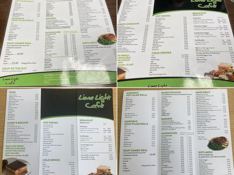 Limelight Cafe Menu