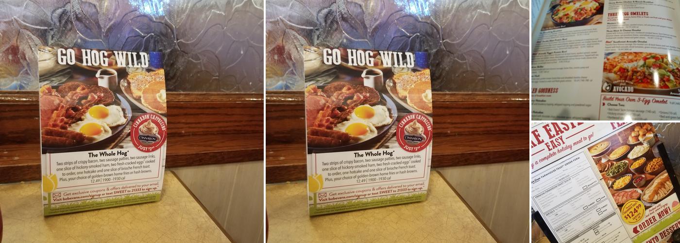 Bob Evans Menu