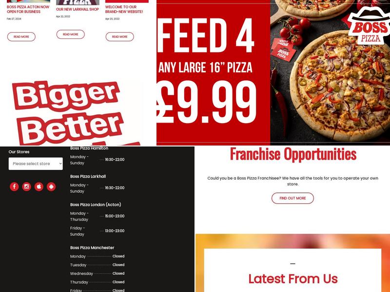 Boss Pizza Hamilton Menu