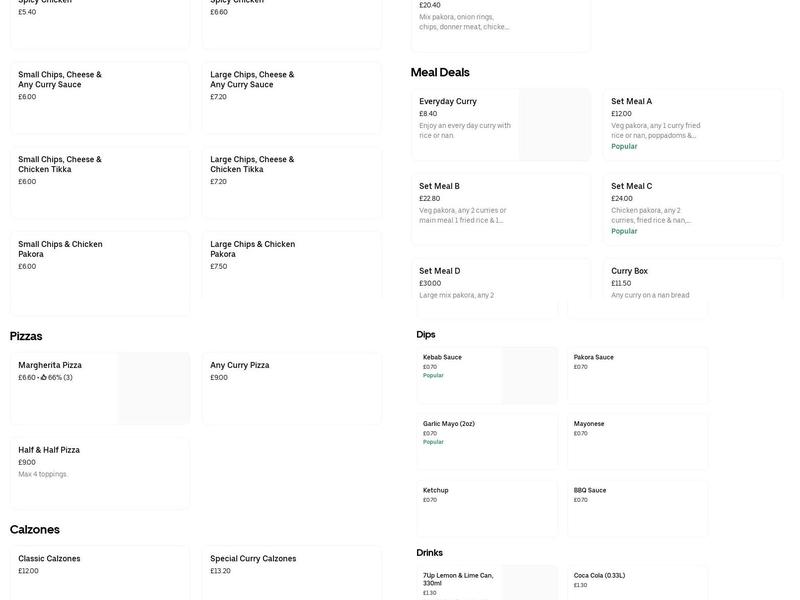 MADRAS HAMILTON Menu
