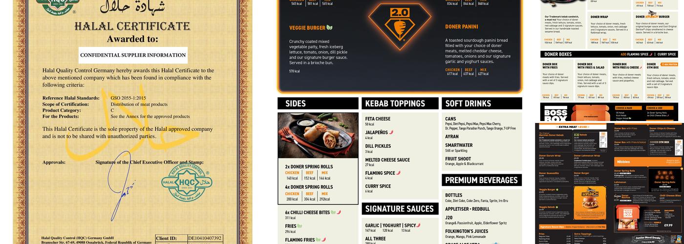 German Doner Kebab Menu