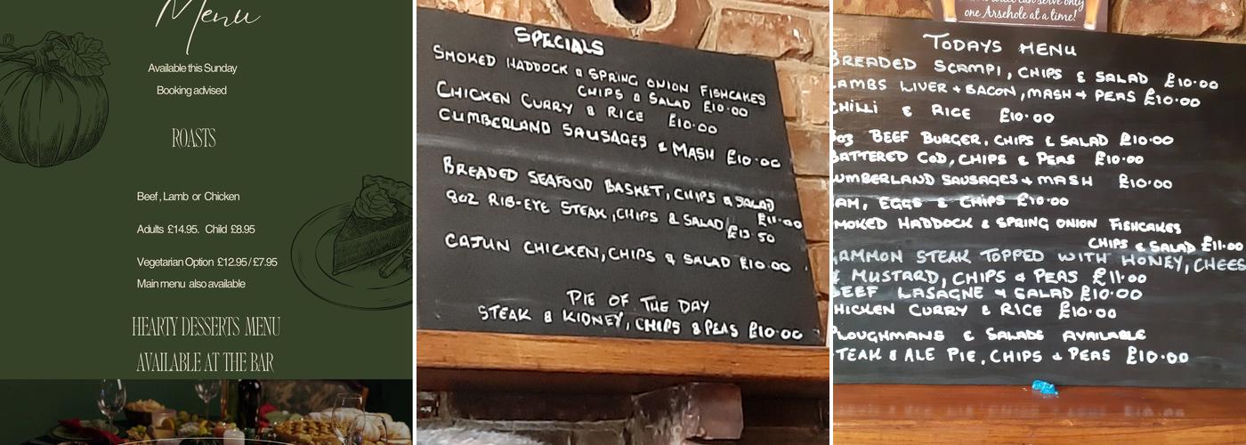 The Royal Oak Menu