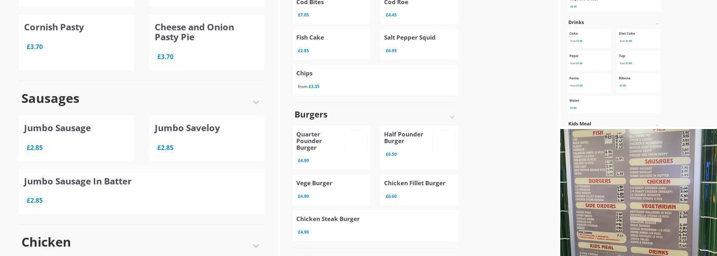 Fishermen’s Net Menu