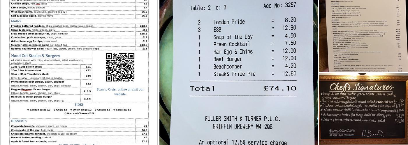 The White Hart Harlington Menu